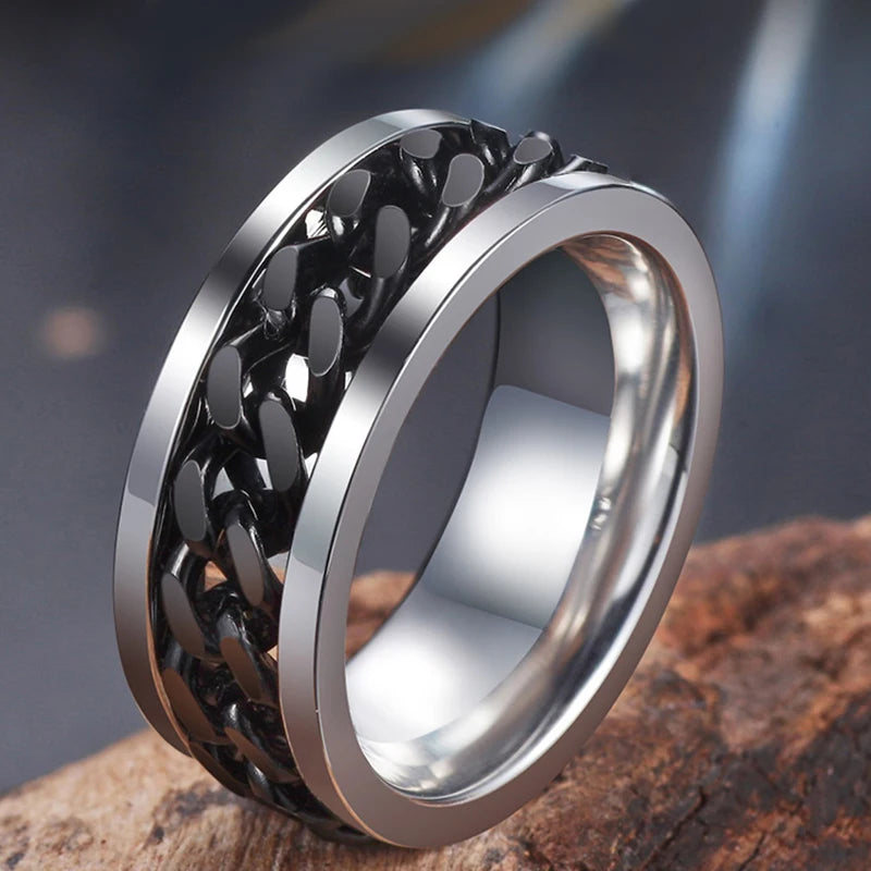 Black Punk Rock Biker Ring Wedding Ring