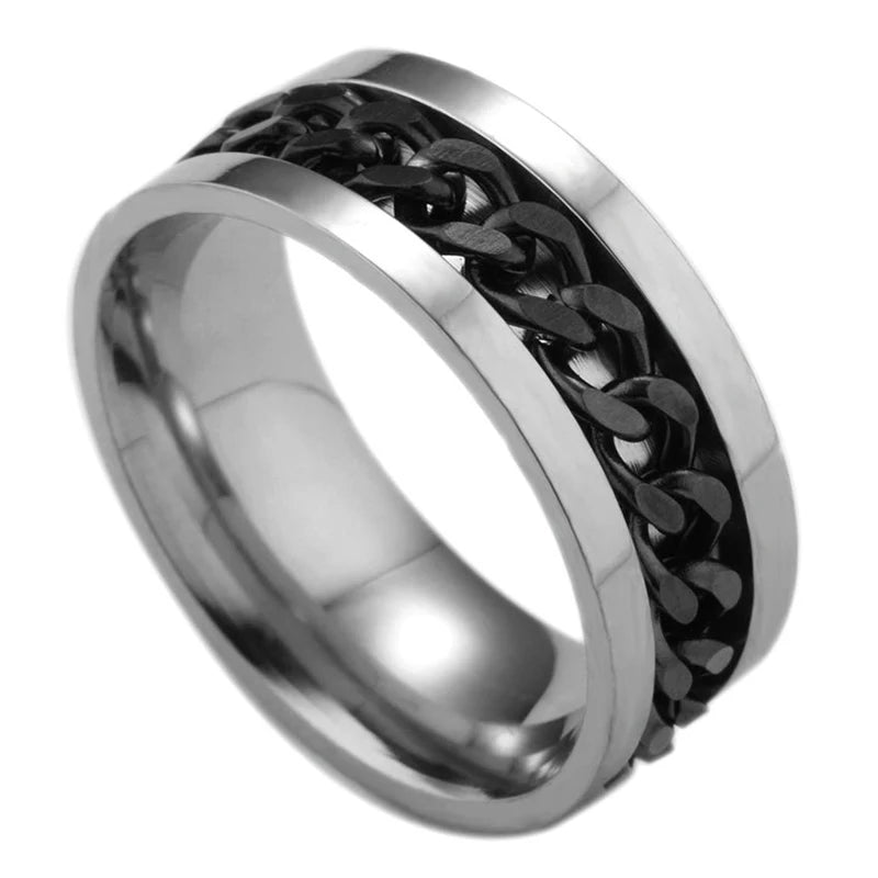 Black Punk Rock Biker Ring Wedding Ring