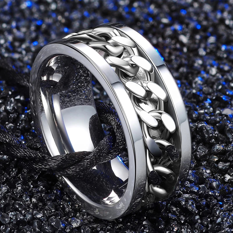 Black Punk Rock Biker Ring Wedding Ring