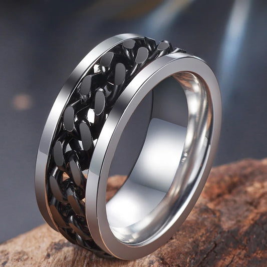 Black Punk Rock Biker Ring Wedding Ring