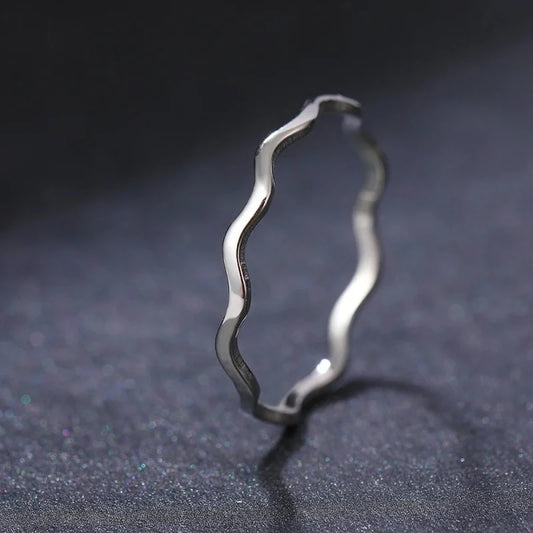 Minimalist Sea Wave Rings Light Luxury Elegant Fashion Couple Rings For Women Jewelry Wedding Trendy Gifts